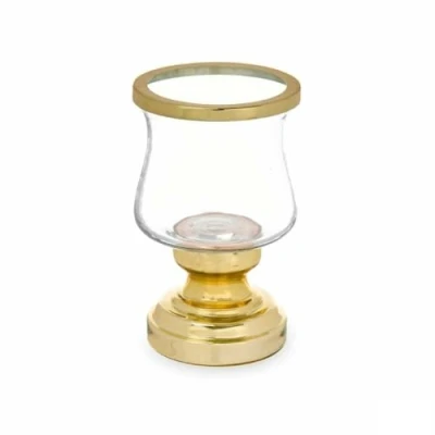Afbeelding van Kaarshouder Fluitglas Gouden Staal 12 x 19,5 cm (6 Stuks)