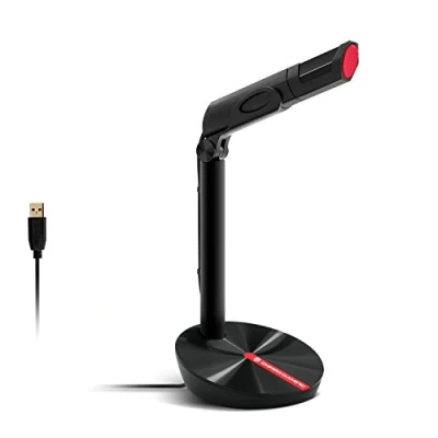 Image de EMPIRE Gaming Microphone USTREAM USB idéal pour Le et Live Streaming Compatible PC, Mac, PS4 Applications : Twitch, Yo
