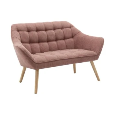 Afbeelding van Vente unique Tweezitsslaapbank van roze gechineerde stof CASERTA L 127 cm x H 77 D 73