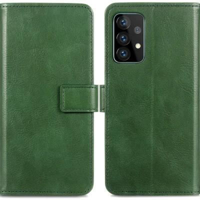 Afbeelding van iMoshion Hoesje Geschikt voor Samsung Galaxy A72 Met Pasjeshouder Luxe Bookcase Groen