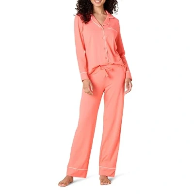 Image de Amazon Essentials Ensemble pyjama en coton modal à manches longues et bas pleine longueur pour femme (disponible grande taille) Rose corail Taille XXL