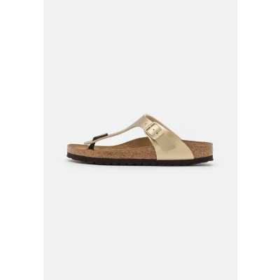 Afbeelding van Birkenstock Gizeh Narrow Teensandalen, Dames, Maat: 36, Gold Hoogwaardig imitatieleer