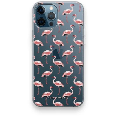 Afbeelding van Case Company® hoesje geschikt voor iPhone 12 Pro Flamingo Soft Cover Telefoonhoesje Bescherming aan alle Kanten en Schermrand