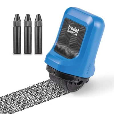 Afbeelding van Trodat Beschermende pad (blauw) tegen identiteitsdiefstal (inclusief 3 navullingen)