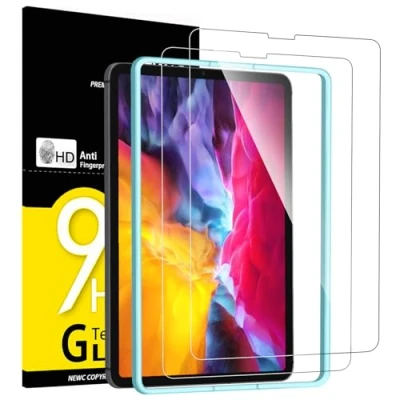 Afbeelding van NEW&#039;C displaybeschermfolie van gehard glas voor iPad Air 4 2020 10,9 inch, Pro 11 model 2021/2020/2018, krasbestendig uitlijningsgereedschap meegeleverd