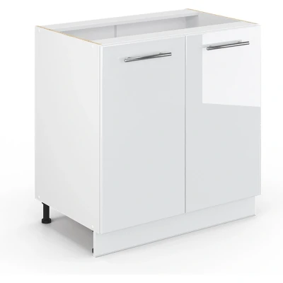 Afbeelding van Vicco Halfhoge kast Fame Line, Wit Hoogglans/Wit, 80 x 81.6 cm met legplank, zonder werkblad