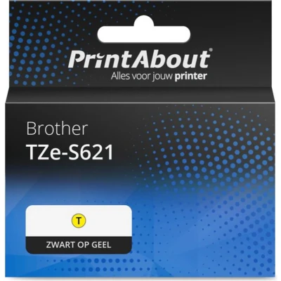 Afbeelding van Huismerk Brother TZe S621 Tape Zwart op geel (9 mm)
