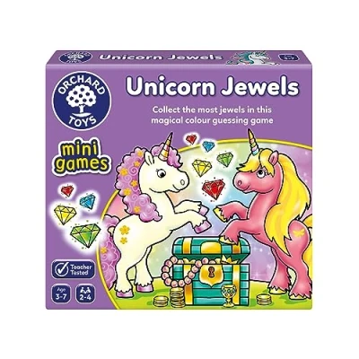 Afbeelding van Orchard Toys Unicorn Jewels Set in verschillende kleuren Eenhoorn cadeaus voor meisjes en jongens mini reisspel kinderen, peuters kinderen educatief speelgoed vanaf 3 jaar