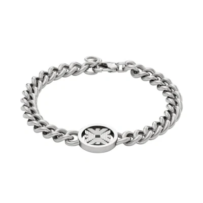 Afbeelding van Emporio Armani heren Logo Essentials schakelarmband EGS3041040 in de kleur Zilver