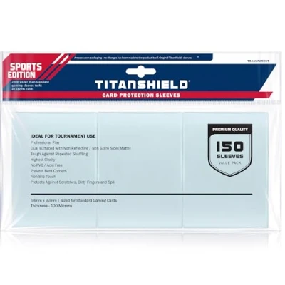 Afbeelding van TitanShield 150 stuks transparante hoezen voor verzamelkaarten in standaardformaat (honkbal, voetbal, basketbal)