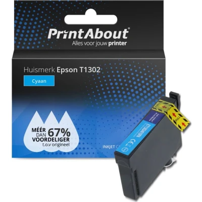 Afbeelding van Huismerk Epson T1302 Inktcartridge Cyaan