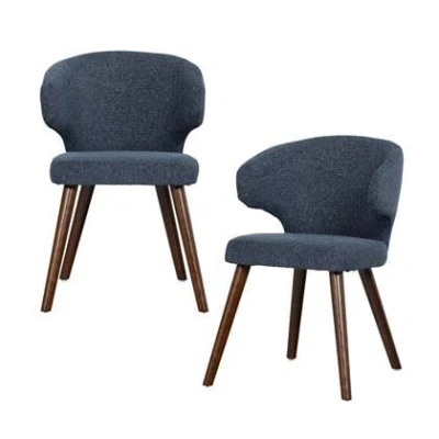 Afbeelding van vtwonen Cape Eetkamerstoel Stof Blauw Set van 2