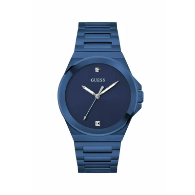 Afbeelding van Guess Quartz Analog Vinyl Horloge, Heren, Maat: One Size, Blue