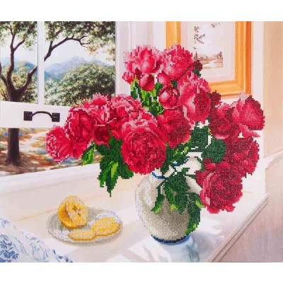 Afbeelding van Diamond Dotz Rozen In Vaas Painting 13.283 57x49 cm
