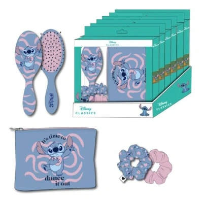 Afbeelding van Disney Stitch Beauty Set Toilettas Haarborstel Haar Scrunshies