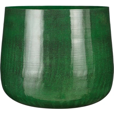 Afbeelding van Mica Decorations Benson Bloempot H32 x Ø37 cm Metaal Donkergroen