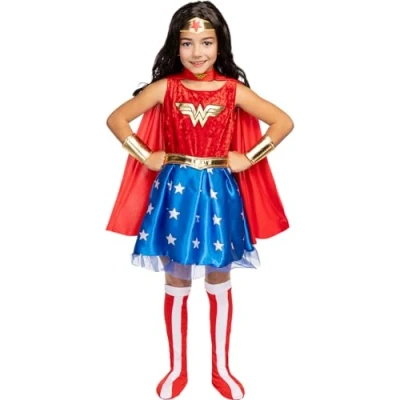 Afbeelding van FUNIDELIA Wonder Woman kostuum voor meisjes Maat: 122 134 cm