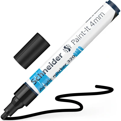 Afbeelding van Acryl Marker Schneider Paint it 320 4mm zwart