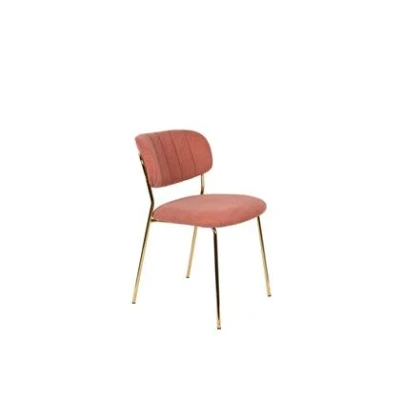 Afbeelding van Feliz Lifestyle Jolien Eetkamerstoelen Goud/ Roze Set van 2