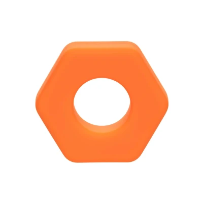 Afbeelding van CalExotics Alpha Liquid Silicone Prolong Sexagon Ring Oranje