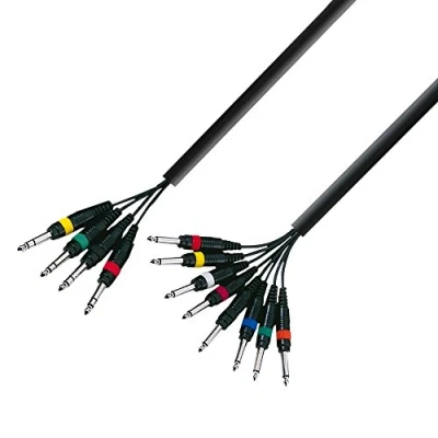 Afbeelding van Adam Hall 3 Star Series kabel 4x 6,3mm stereo naar 8x jack mono (5m)