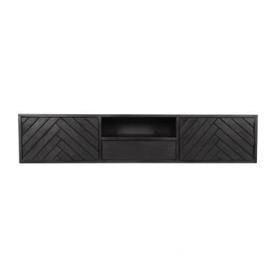 Afbeelding van Zwevend tv meubel New York 160 cm zwart