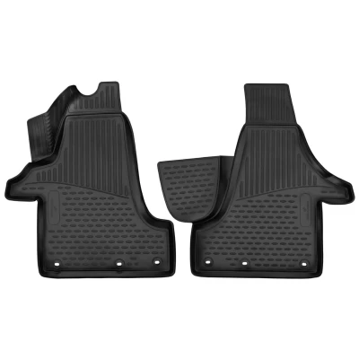 Afbeelding van WALSER XTR 75168 Vloermatset Rubber voor en achter zwart Op maat gemaakt VOLKSWAGEN: Transporter 6 Bus,