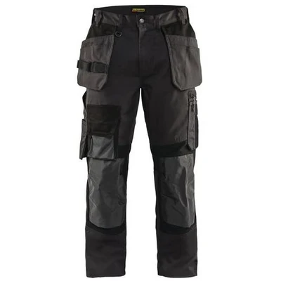 Image de Pantalon artisan stretch gris foncé/noir