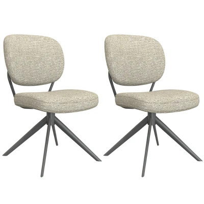 Afbeelding van LABEL51 Eetkamerstoel Geneva Naturel Boucle set van 2