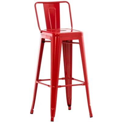 Afbeelding van Barkruk Vinstra met rugleuning, Rood