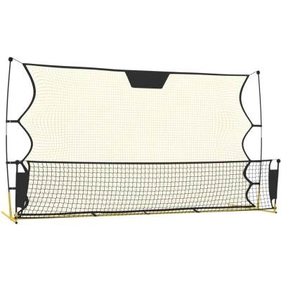 Afbeelding van Voetbal Reboundnet 183X85X120 Cm Polyester Zwart En Geel