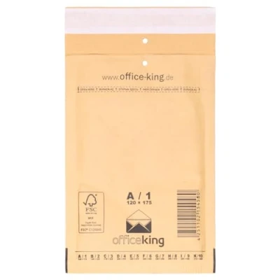 Afbeelding van OfficeKing 200 enveloppen met luchtkussens, DIN A1, bruin, 120 x 175 mm (10 maten naar keuze)