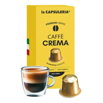 Image de Café crème (100 capsules) en aluminium compatible avec Nespresso, 10 x capsules, total 100.