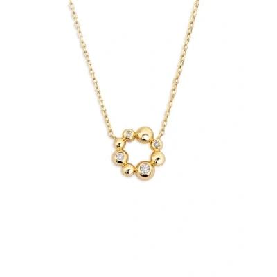 Afbeelding van SINGULARU Cava halsketting ketting met parelmotief van messing 18kt vergulde afwerking en zirkonia lengte 35 cm + 5 verlengingen sieraden voor dames, Goud