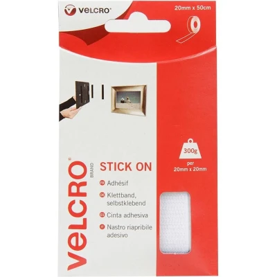 Afbeelding van VELCRO® VEL EC60224 Klittenband Om vast te plakken Haak en lusdeel (l x b) 500 mm 20 Wit 0.5 m
