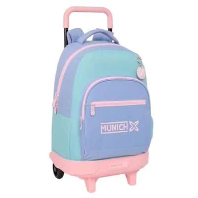 Afbeelding van Schoolrugzak met Wielen Munich Mellow Blauw Roze Hemelsblauw 33 x 45 22 cm