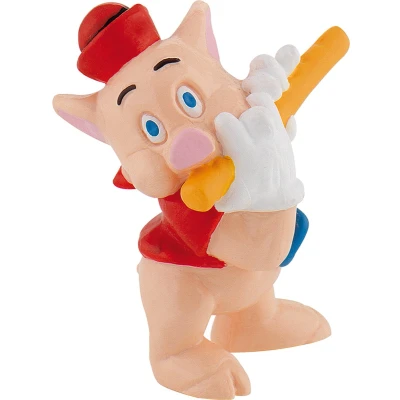 Afbeelding van Disney drie biggetjes rode big met fluit taart topper decoratie 6 cm.