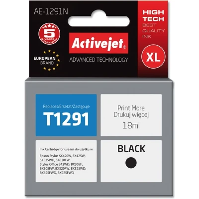 Afbeelding van Activejet AE 1291N Inkt (vervanging voor Epson T1291; Supreme; 18 ml; zwart)