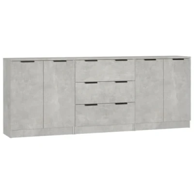 Image de vidaXL Buffets 3 pcs gris béton bois d&#039;ingénierie3115799