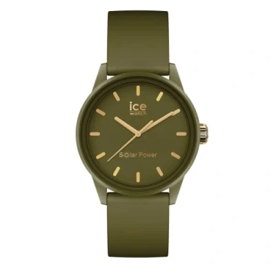Afbeelding van ICE Watch Solar Power Khaki Groen dameshorloge met siliconen band 020655 (Small), Groen, Sportief