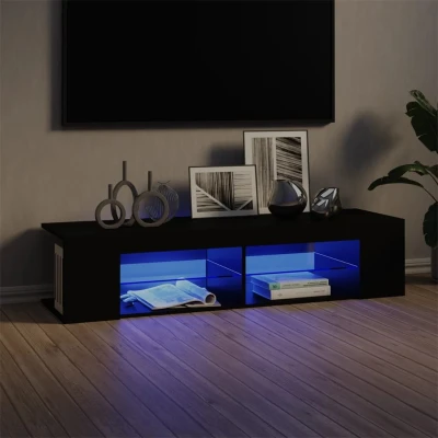 Afbeelding van vidaXL Tv meubel met LED verlichting 135x39x30 cm zwart