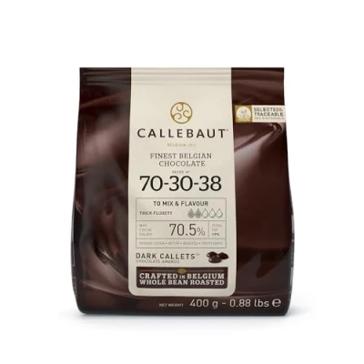 Afbeelding van Donkere chocolade in druppels Callebaut 70% zak van 400 gram