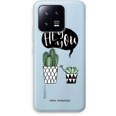 Afbeelding van Case Company® hoesje geschikt voor Xiaomi 13 Pro Hey you cactus Soft Cover Telefoonhoesje Bescherming aan alle Kanten en Schermrand