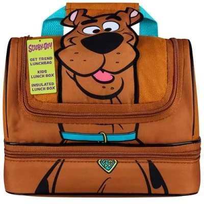Afbeelding van Get Trend Scooby Doo Sac à déjeuner isotherme pour enfants avec compartiments double étage école, voyage, pique nique (marron Doo)