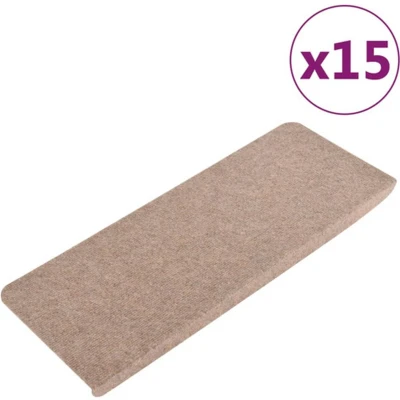Afbeelding van Trapmatten zelfklevend 15 st 65x24,5x3,5 cm beige