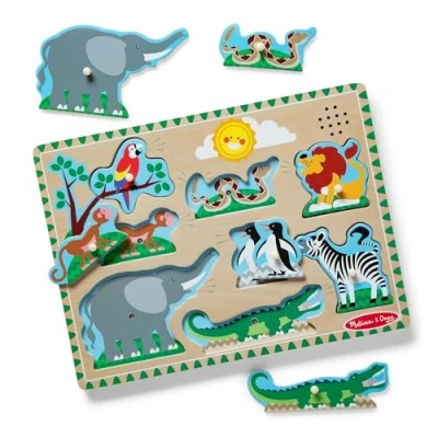 Afbeelding van Melissa &amp; Doug Zoo Animals Sound Puzzle Vormpuzzel 8 stuk(s)