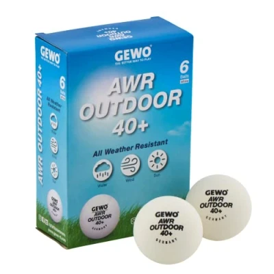 Afbeelding van Gewo Tafeltennis ballen AWR Outdoor 40+ box van 6 Ping Pong Wit