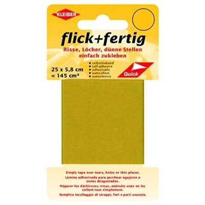 Afbeelding van Kleiber Zelfklevende patch, scheuren, gaten, fijne gebieden, gemakkelijk te plakken, op maat snijden nylon, geel (25 x 5,8 cm)
