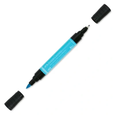 Afbeelding van Faber Castell tekenstift Pitt Artist Pen duo marker 154 licht kobalt turquoise FC 162154