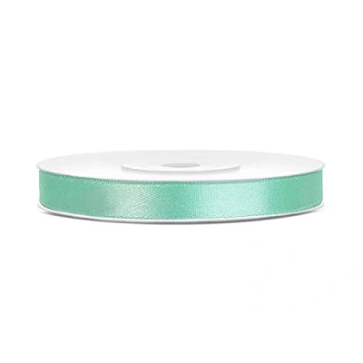 Afbeelding van Jaow Satijnen lint van polyester, strik en geschenkverpakking 6/12/25/38/50/100 mm x 25 m (maat 6 kleur mintgroen)